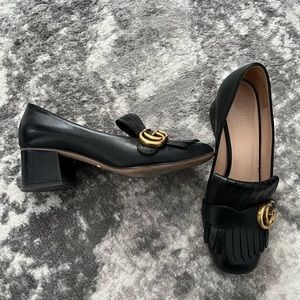 Gucci black marmont block heel